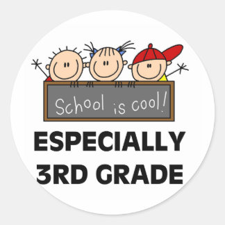 3rd Grade School is Cool Classic Round Sticker