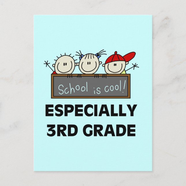 3rd Grade School is Cool Tshirts and Gifts Postcard (Front)