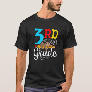 3rd Grade Sloth Back To School Happy 1st Day T-Shirt