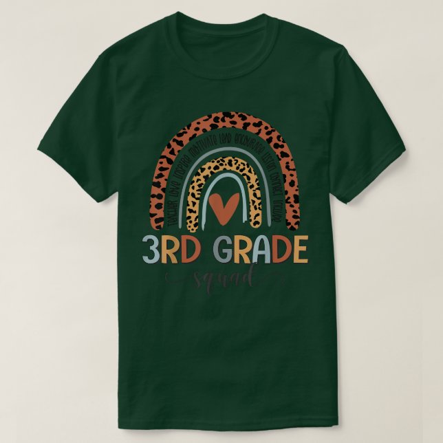 3rd Grade Squad Boho Rainbow Back To School T-Shir T-Shirt (Design Front)