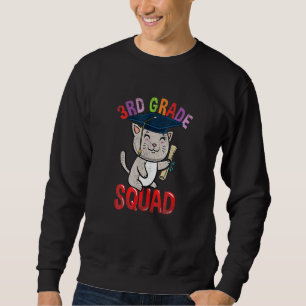 3Rd Grade Squad Cat Back O School Vintage Sweatshirt