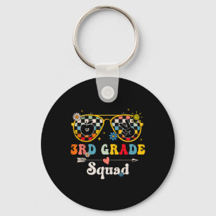 3rd Grade Squad Cute Groovy Teacher Student Ck To  Key Ring