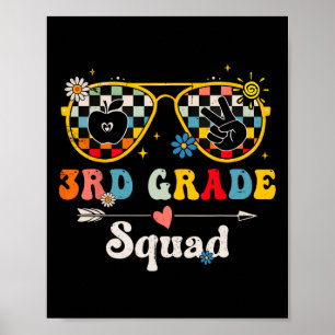 3rd Grade Squad Cute Groovy Teacher Student Ck To  Poster