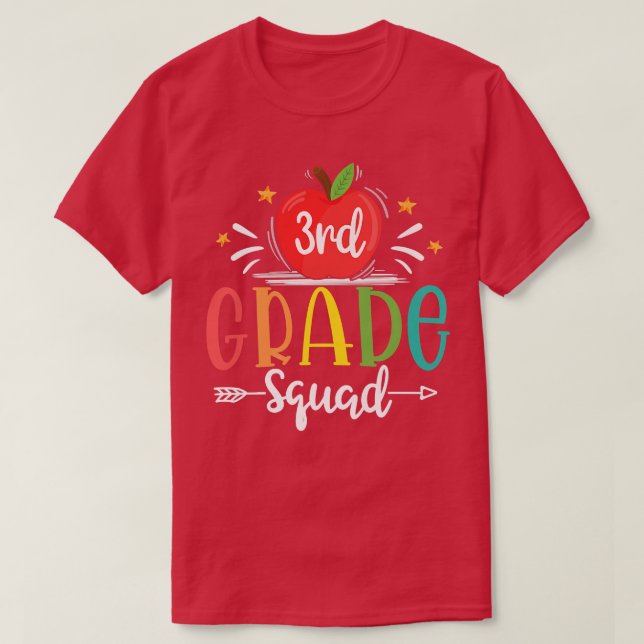 3rd Grade Squad Funny Back To School Teachers Stud T-Shirt (Design Front)