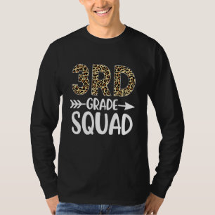 3rd Grade Squad Leopard Print Third Grade Teacher T-Shirt