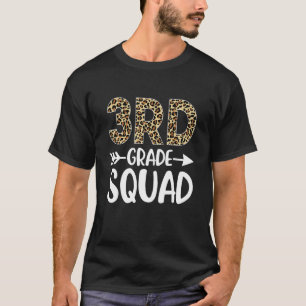 3rd Grade Squad Leopard Print Third Grade Teacher T-Shirt