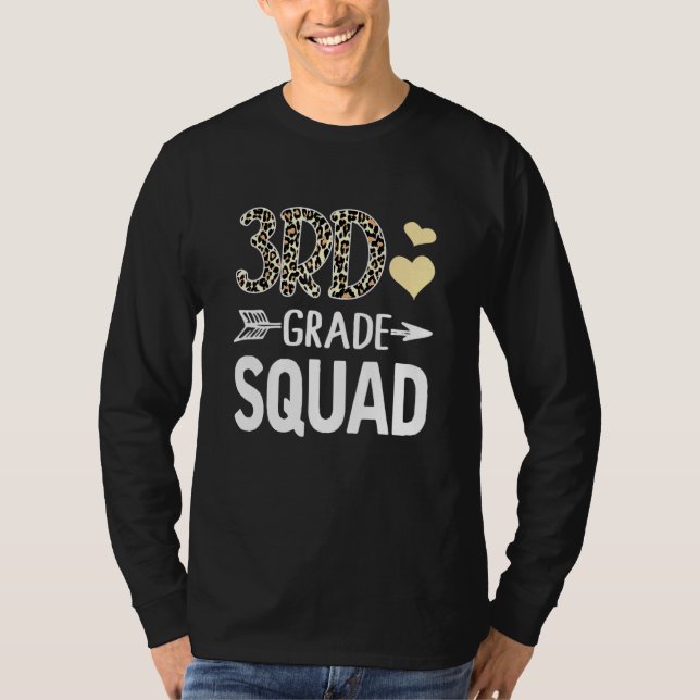 3rd Grade Squad Leopard Third Grade Teacher Studen T-Shirt (Front)