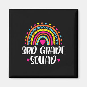 3rd Grade Squad Rainbow Ck To School Teacher Kids  Magnet