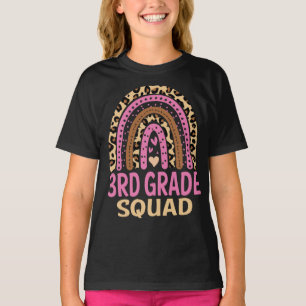 3rd Grade Squad Rainbow Leopard Back To School T-Shirt