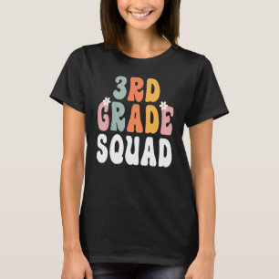 3rd Grade Squad Retro Groovy Teacher Happy 1st Day T-Shirt
