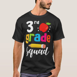3rd Grade Squad Student Senior Teacher Happy Back T-Shirt