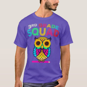 3rd Grade Squad Sunflower Owl Third Grade T-Shirt