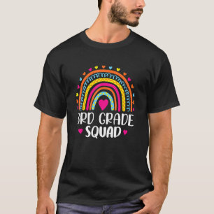 3rd Grade Squad Teacher Student Rainbow 100th Day  T-Shirt