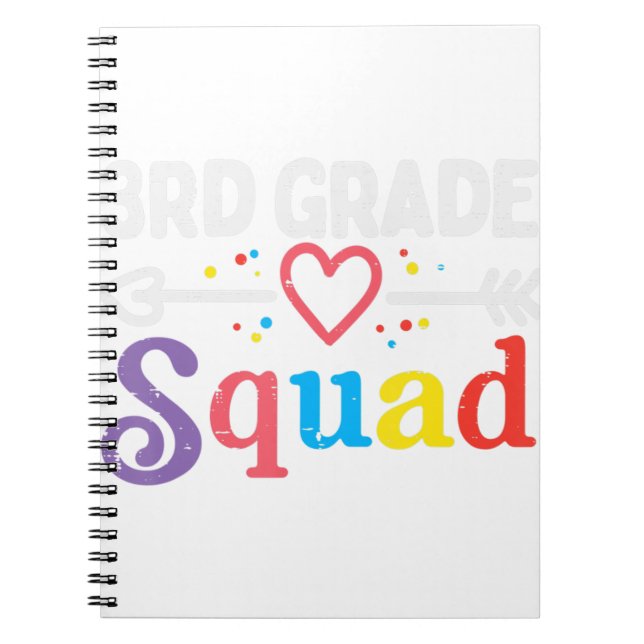 3rd Grade Squad Third First Day Of School Boys Gir Notebook (Front)