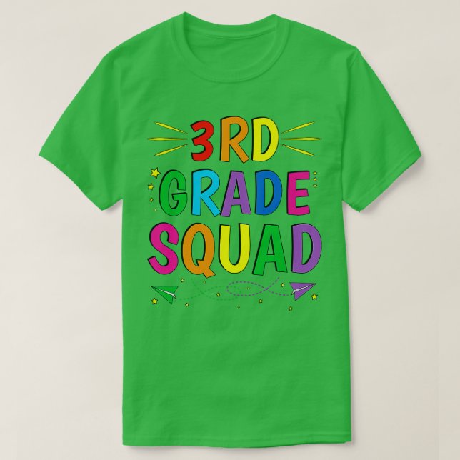 3rd Grade Squad Third First Day of School T-Shirt (Design Front)