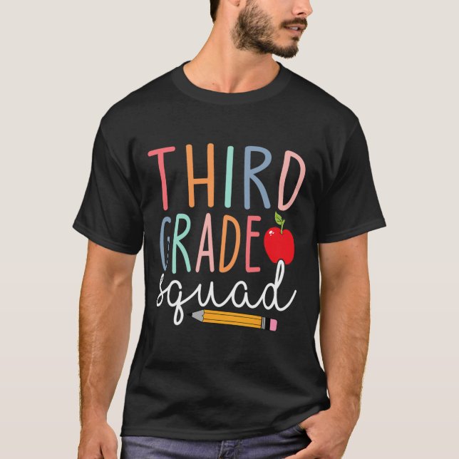 3rd Grade Squad Third Grade Back To School  T-Shirt (Front)