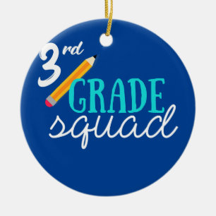 3rd Grade Squad Third Teacher Student Team Back Ceramic Tree Decoration