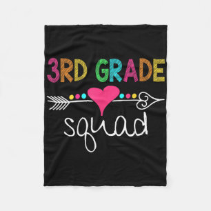 3rd Grade Squad Third Teacher Student Team Back To Fleece Blanket