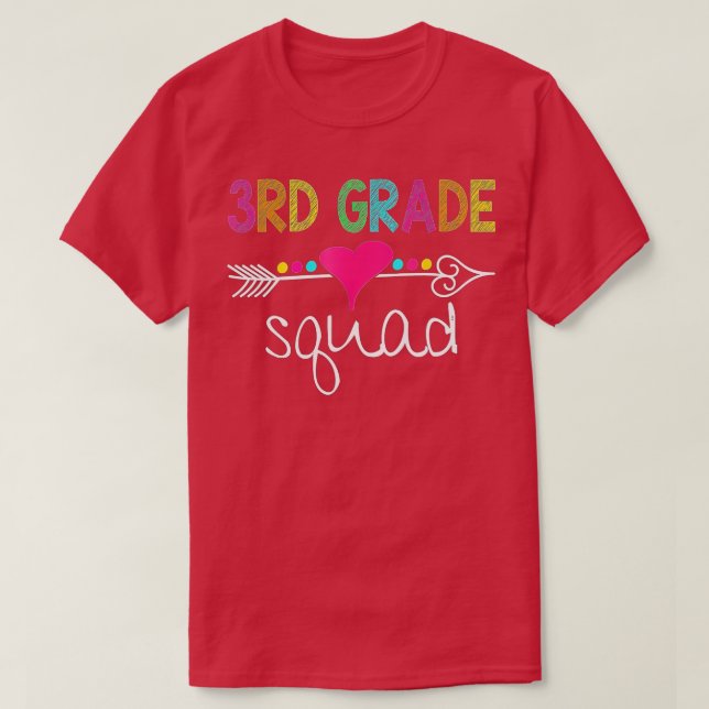 3rd Grade Squad Third Teacher Student Team Back To T-Shirt (Design Front)