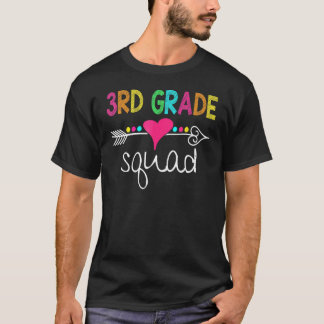 3rd Grade Squad Third Teacher Student Team Back To T-Shirt