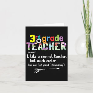 3rd Grade Teacher Back To School Gift 3rd Grade Te Card