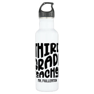 3rd Grade Teacher Black Text Design 710 Ml Water Bottle