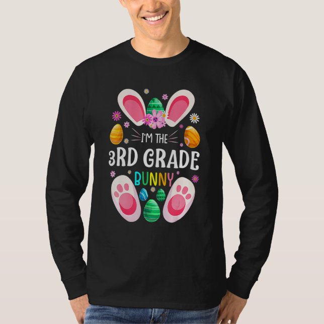 3rd Grade Teacher Bunny Easter Day Rabbit Family M T-Shirt (Front)