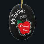 3rd Grade Teacher | Chalkboard Ceramic Tree Decoration<br><div class="desc">3rd Grade Teacher Ornament. ⭐This Product is 100% Customisable. Graphics and / or text can be added, deleted, moved, resized, changed around, rotated, etc... 99% of my designs in my store are done in layers. This makes it easy for you to resize and move the graphics and text around so...</div>