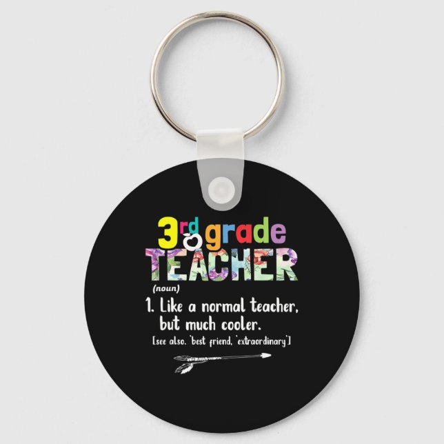 3rd Grade Teacher Ck To School Gift 3rd Grade Teac Key Ring (Front)