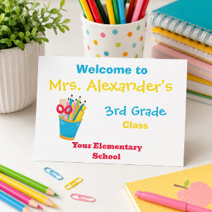 3rd Grade Teacher Classroom Welcome Postcard