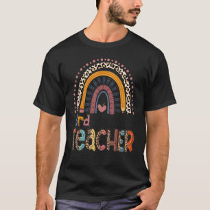 3rd Grade Teacher Rainbow Leopard Back To School T-Shirt