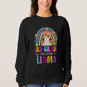 3rd Grade Teacher Rainbow No Prob Llama 100 Days o Sweatshirt
