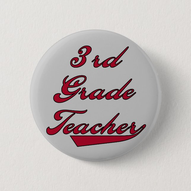 3rd Grade Teacher Red Tshirts and Gifts 6 Cm Round Badge (Front)