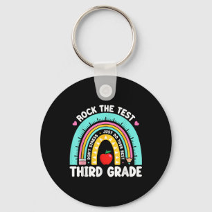 3rd Grade Teacher Rock The Test Day Third Grade Te Key Ring