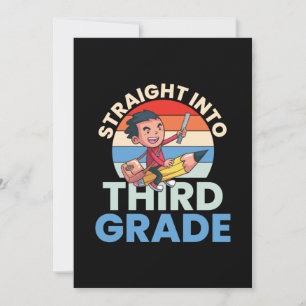 3rd Grade Teacher Straight Into Third Grade Invitation
