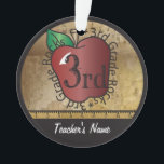 3rd Grade Teacher's Vintage Style Ornament<br><div class="desc">3rd Grade Teacher's Vintage Style Ornament with diy text. 100% Customisable. Ready to Fill in the box(es) or Click on the CUSTOMIZE button to add, move, delete, resize or change any of the font or graphics. Made with high resolution vector and/or digital graphics for a professional print. NOTE: (THIS IS...</div>