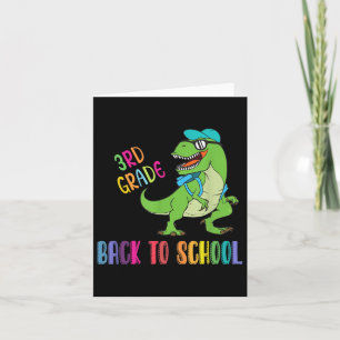 3rd Grade Third Grade Funny Back To School T-rex L Card