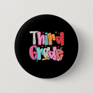 3rd Grade Third Grade Kids Teacher Back To School  6 Cm Round Badge