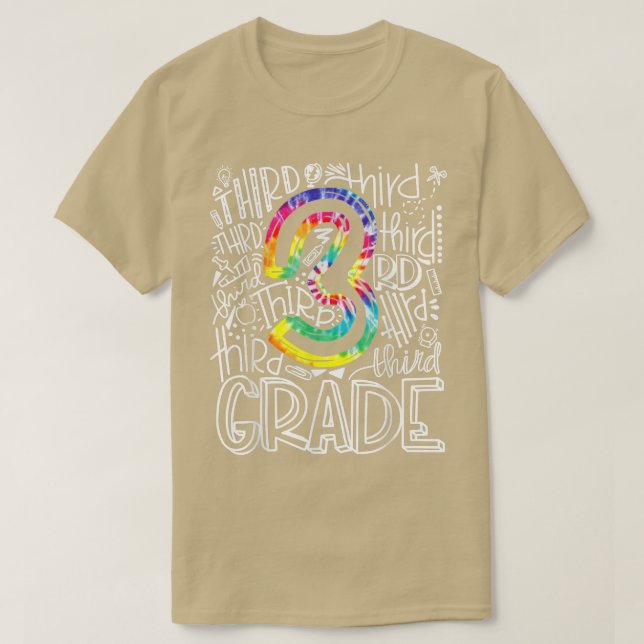 3rd Grade Typography Team Third Grade Teacher Back T-Shirt (Design Front)