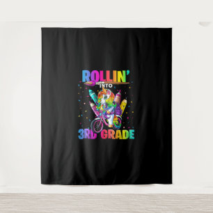 3rd Grade Unicorn Back to School First Day of Scho Tapestry