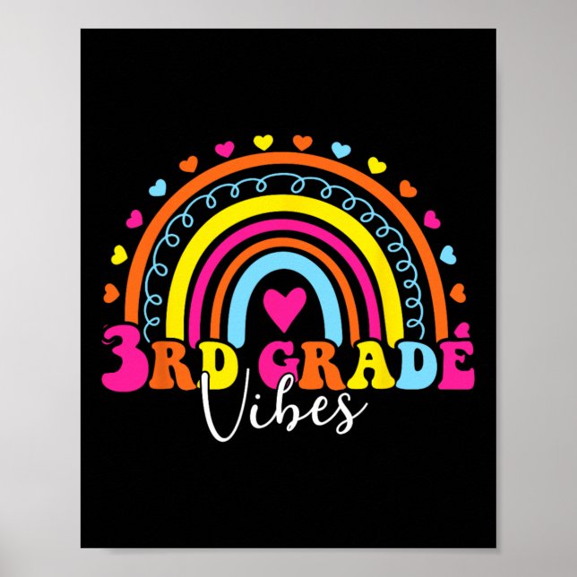 3rd Grade Vibes Back To School Retro 5th Grade Tea Poster (Front)