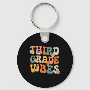 3rd Grade Vibes Back To School Retro Third Grade T Key Ring