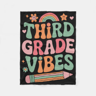 3rd Grade Vibes Ck To School Look For Kid And Teac Fleece Blanket