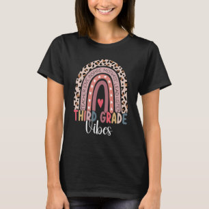 3rd Grade Vibes Rainbow Leopard Third Grade Teache T-Shirt
