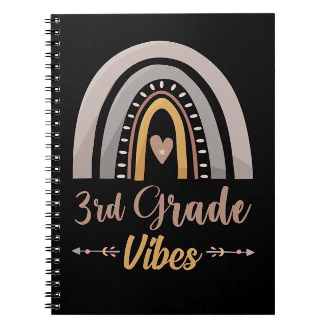 3rd Grade Vibes Rainbow Third Grade Back to School Notebook (Front)