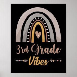 3rd Grade Vibes Rainbow Third Grade Back to School Poster
