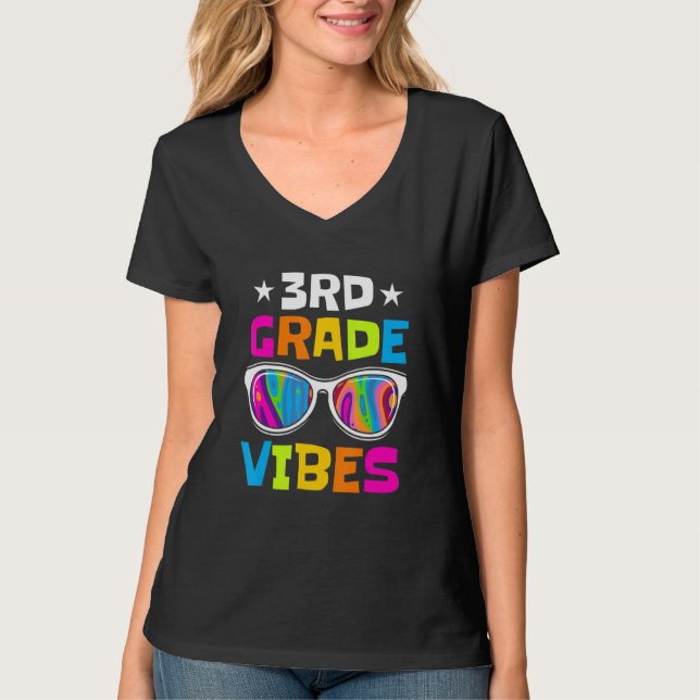 3rd Grade Vibes Sunglasses Back To School T-Shirt (Front)
