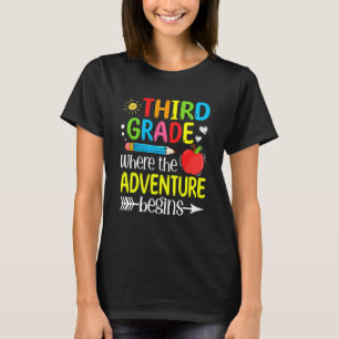 3rd Grade Where The Adventure Begins Third Student T-Shirt
