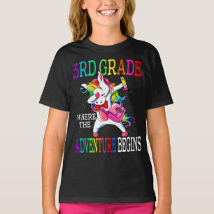 3rd Grade Where The Adventure Begins Unicorn T-Shirt