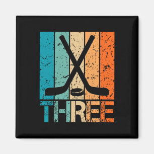 3rd Hockey Birthday 3 Year Old 3yr Boys Girl Birth Magnet